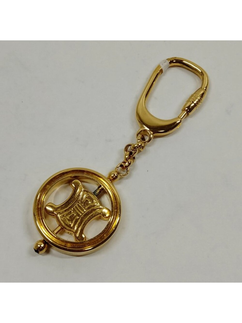 $495 Authentic CELINE Made in ITALY Unisex Gold Keychain